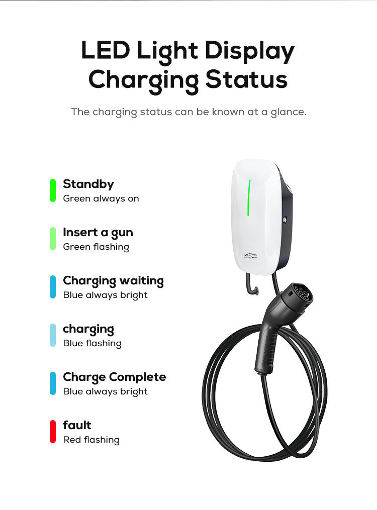 ELECTRIC HOME CAR CHARGER 7KW EV WALL BOX 32A WIFI APP TYPE 2 SINGLE PHASE