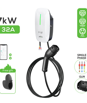 ELECTRIC HOME CAR CHARGER 7KW EV WALL BOX 32A WIFI APP TYPE 2 SINGLE PHASE